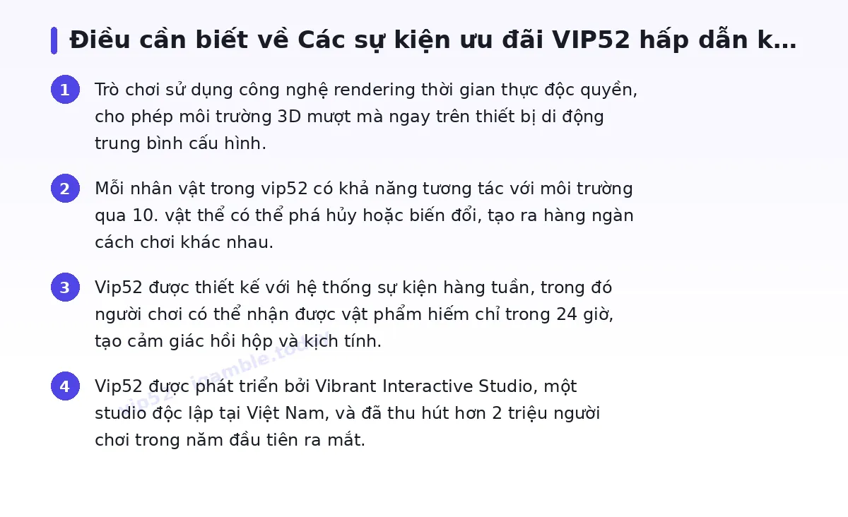 Những điều cần biết về vip52