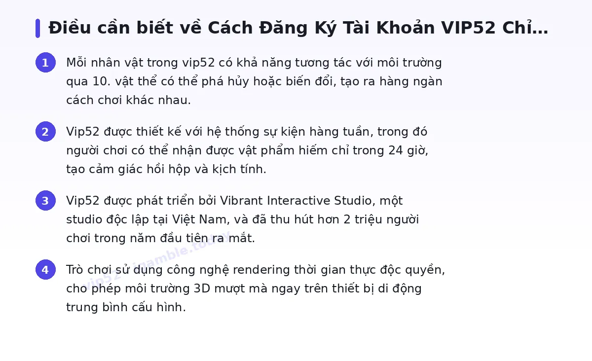 Những điều cần biết về vip52