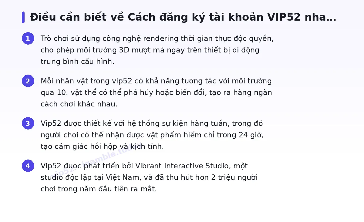 Những điều cần biết về vip52