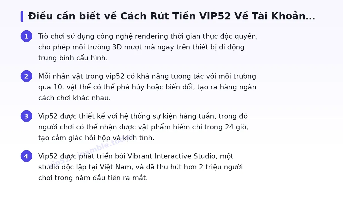 Những điều cần biết về vip52