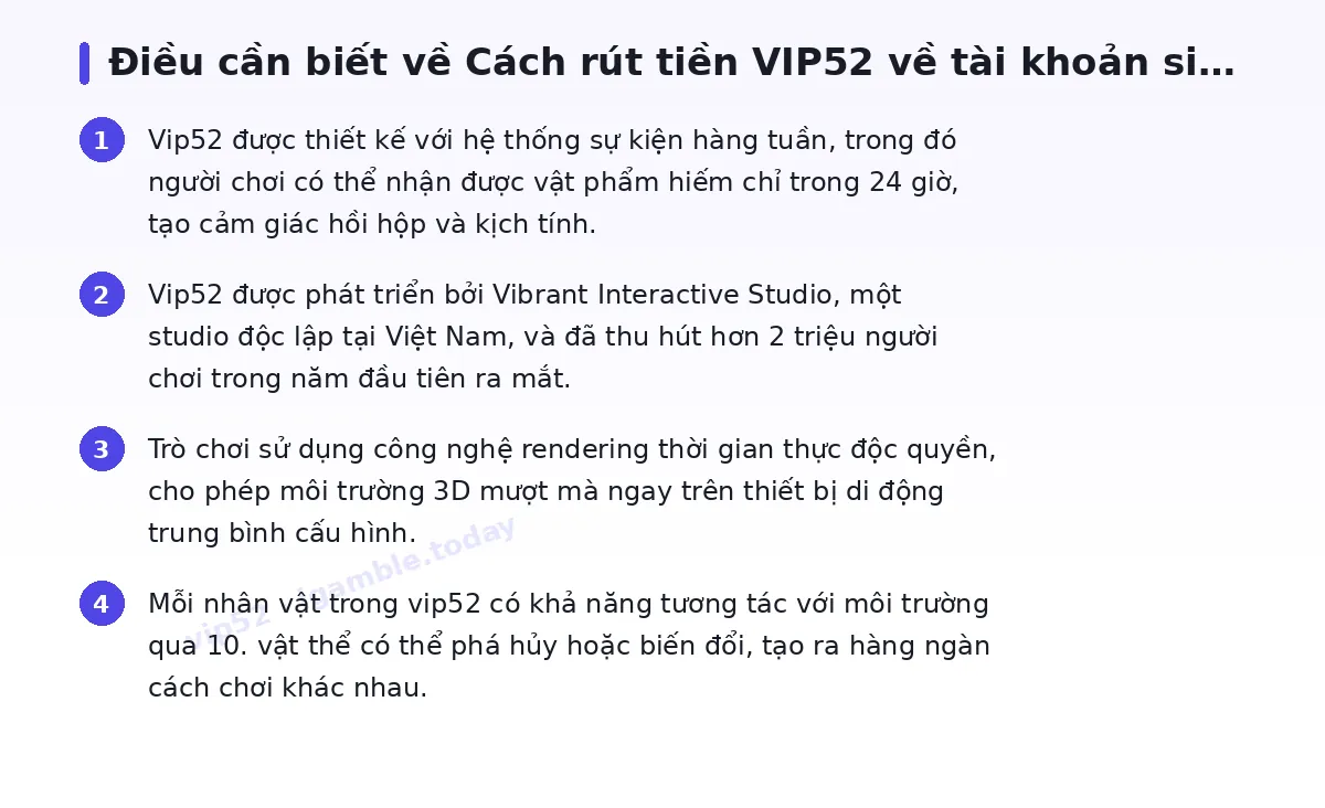 Những điều cần biết về vip52
