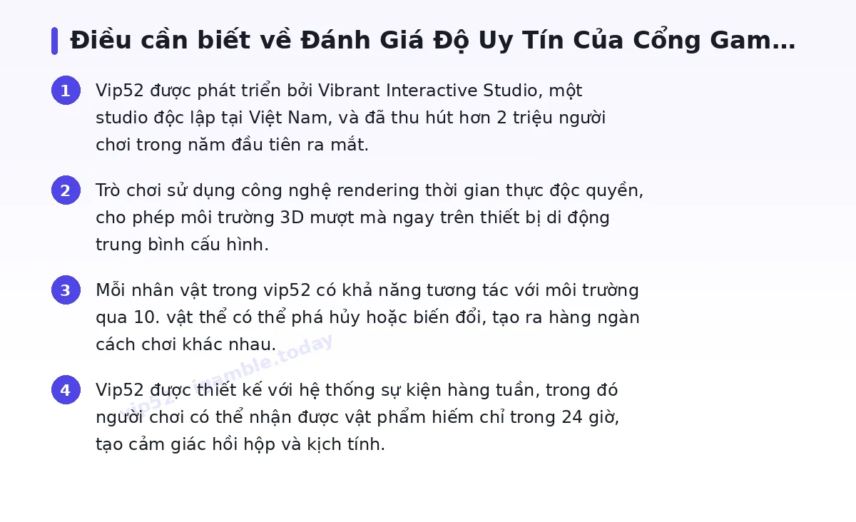 Những điều cần biết về vip52