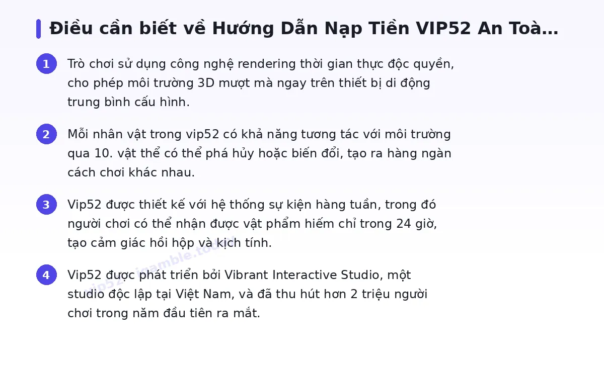 Những điều cần biết về vip52