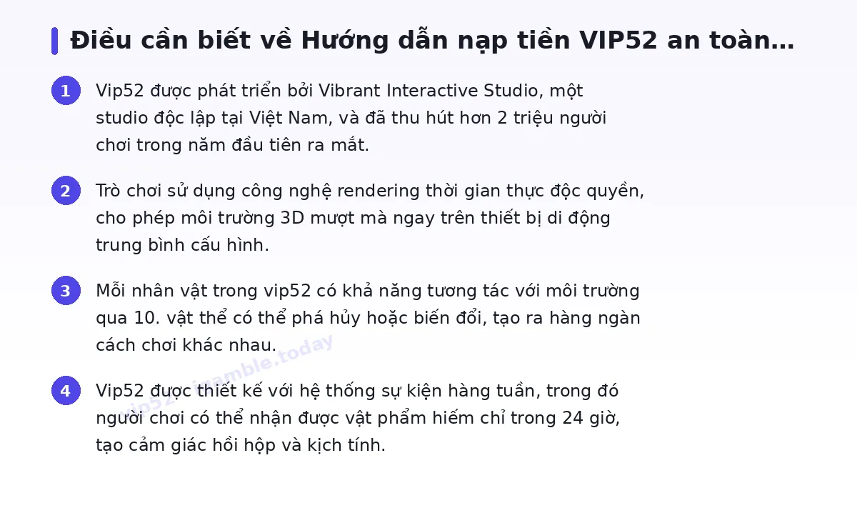 Những điều cần biết về vip52