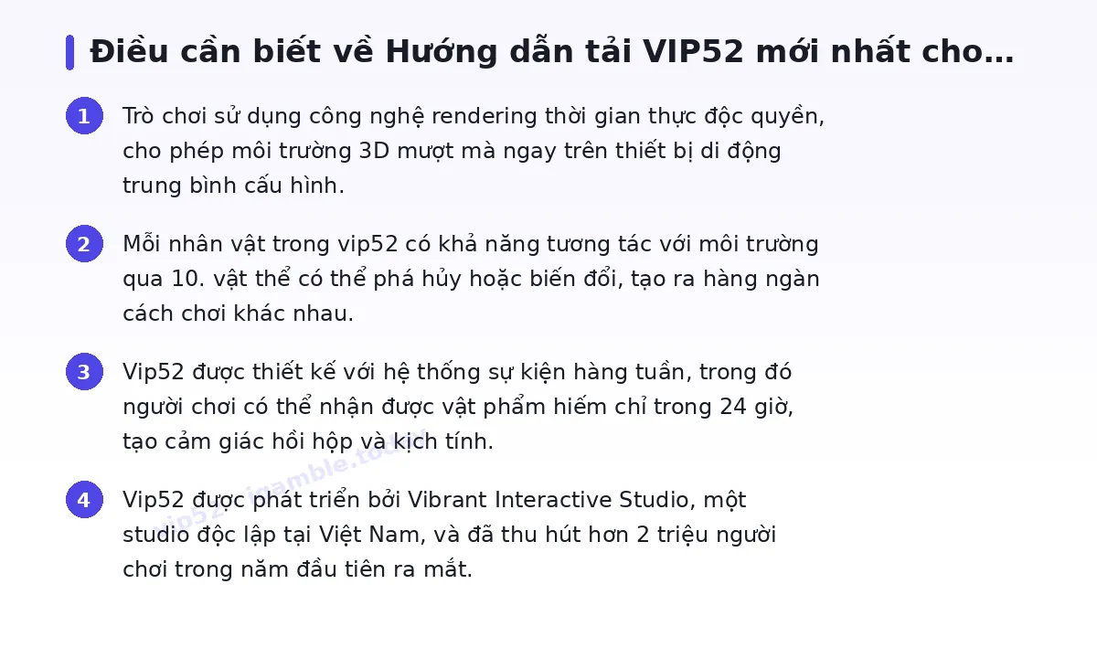 Những điều cần biết về vip52