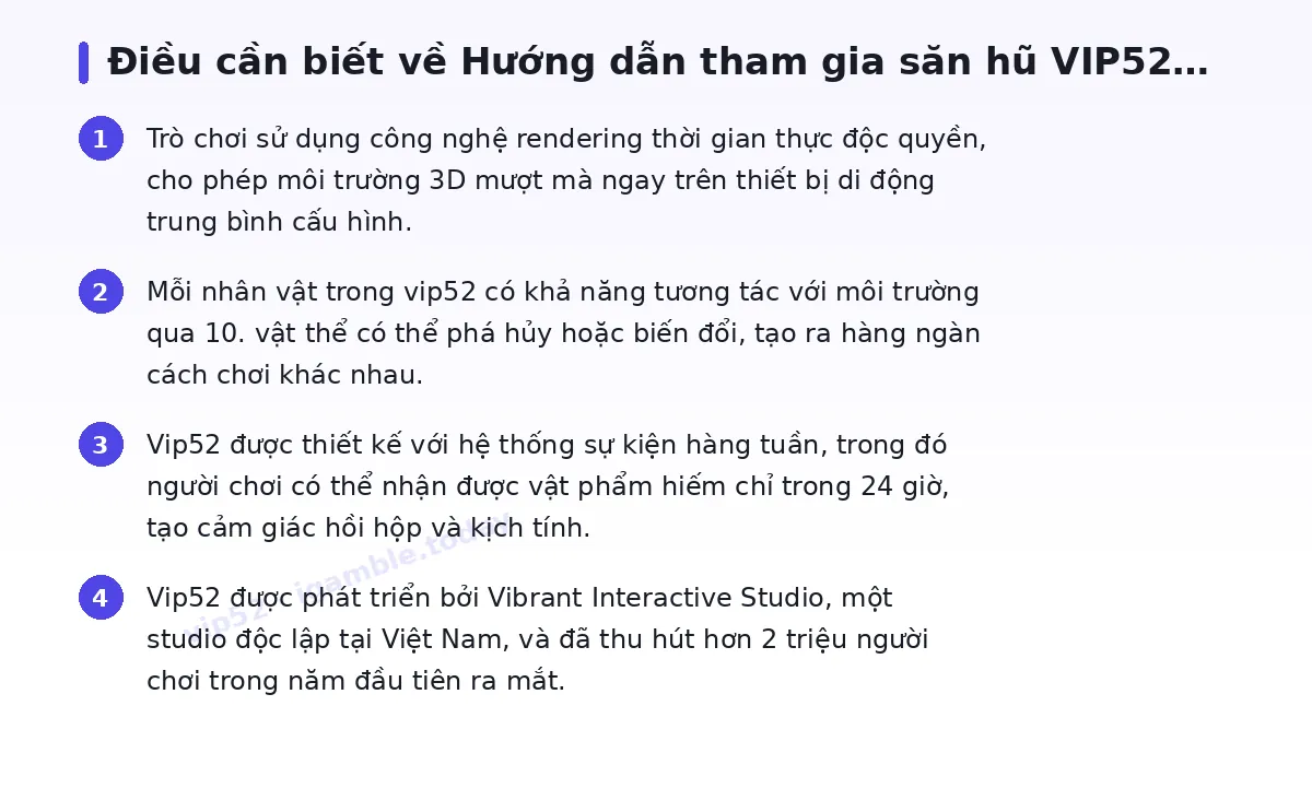 Những điều cần biết về vip52
