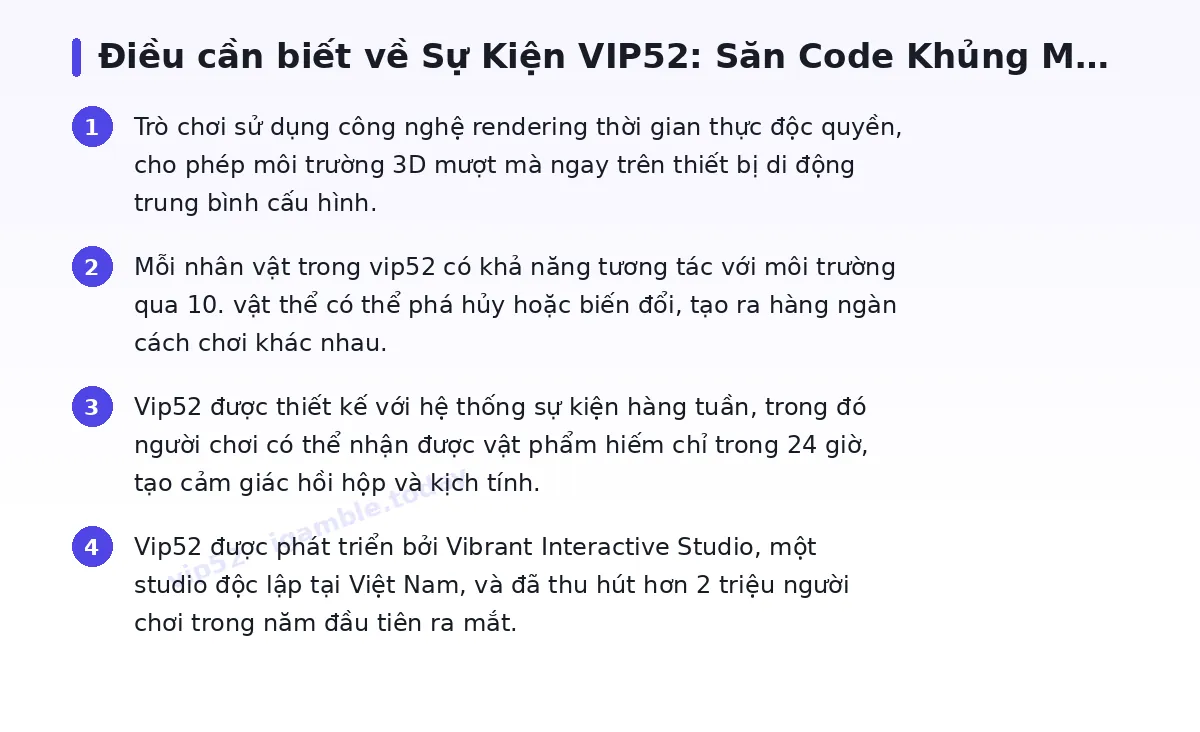 Những điều cần biết về vip52