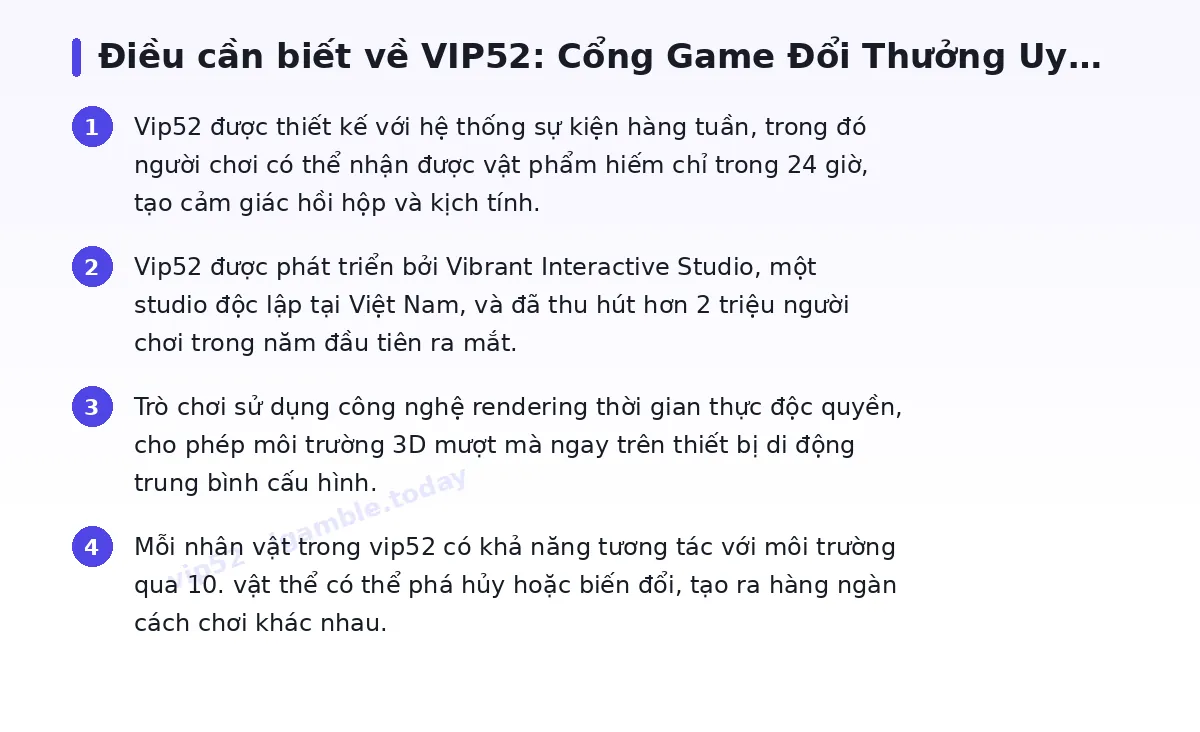 Những điều cần biết về vip52